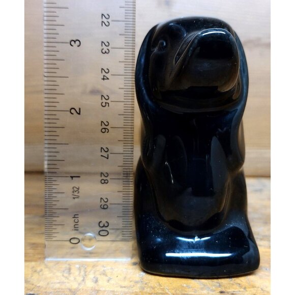 Vintage Dachshund Weiner Dog Letter Holder by Streamline Black Gold Tone - Picture 3 of 6